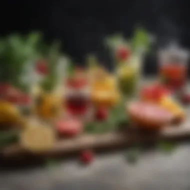 Vibrant fruits and herbs ideal for vodka infusion