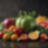 A vibrant array of fruits and vegetables rich in vitamins.