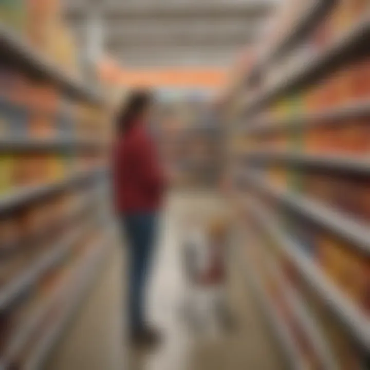 A shopper exploring the snack aisle at Walmart