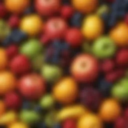A vibrant assortment of fruits showcasing their natural colors and textures.