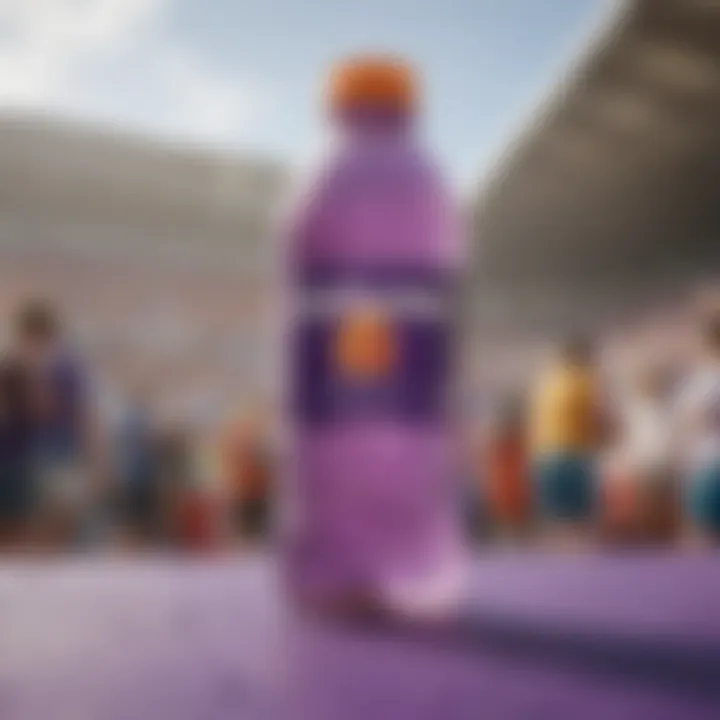 Diverse group enjoying Gatorade Purple at a sporting event