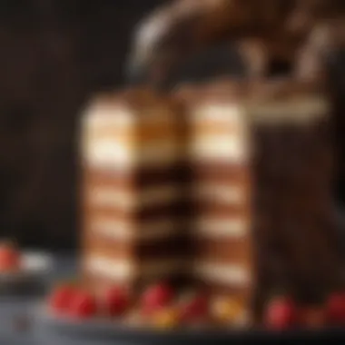 Layers of Flavor in the Giant Eagle Cake A close-up view of the texture and layers of a Giant Eagle Cake