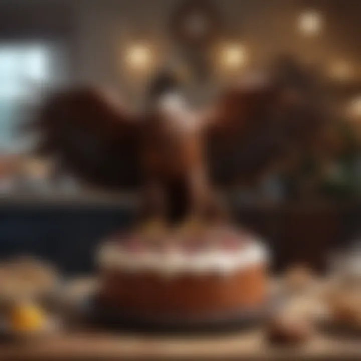 A stunning presentation of the Giant Eagle Cake at a festive gathering