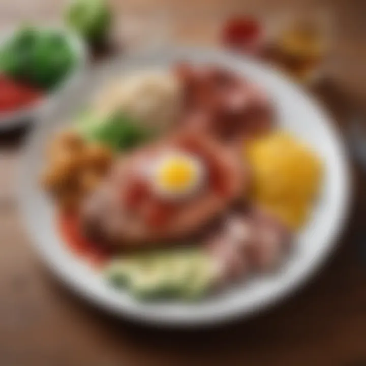 A plate featuring a balanced meal with lean protein and healthy fats