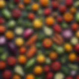 A colorful assortment of low glycemic index vegetables
