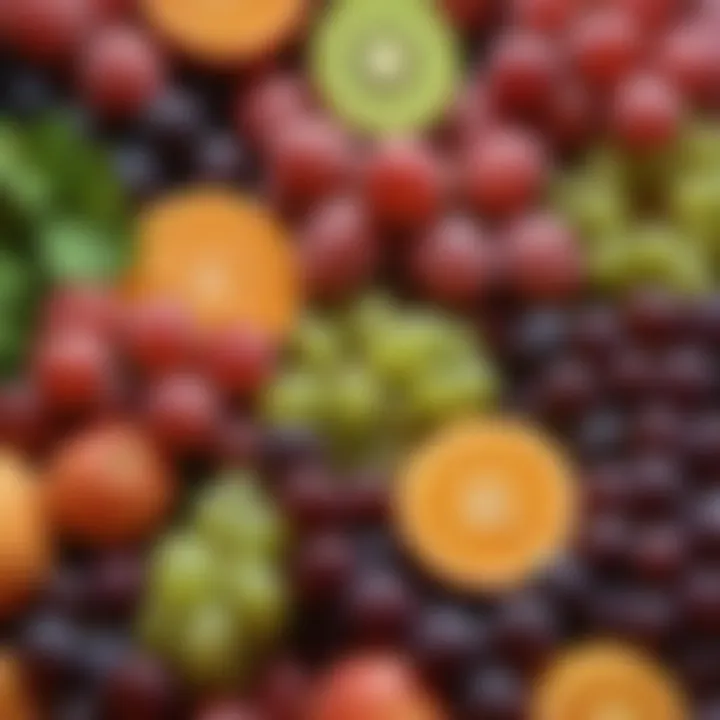 A comparison chart displaying the carbohydrate content of various fruits, highlighting grapes.