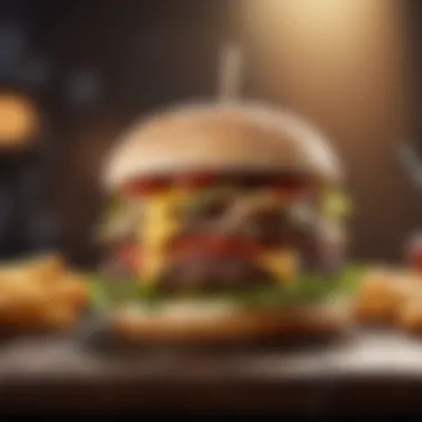 Juicy Indulgence Close-up of a juicy burger with unique toppings