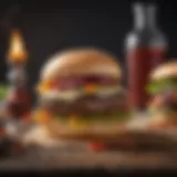 Gourmet hamburger with fresh ingredients