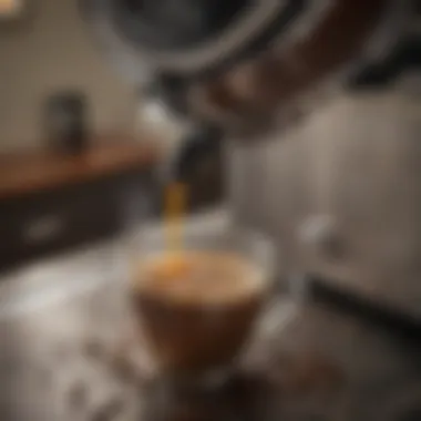 Close-up of freshly brewed coffee in a Hamilton Beach percolator