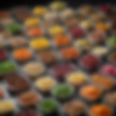 Colorful assortment of healthy prepackaged meals