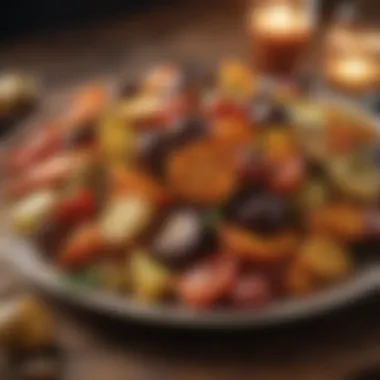 Colorful roasted vegetables on a plate