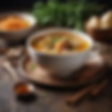 Fragrant Spiced Broth A clear broth infused with fragrant spices