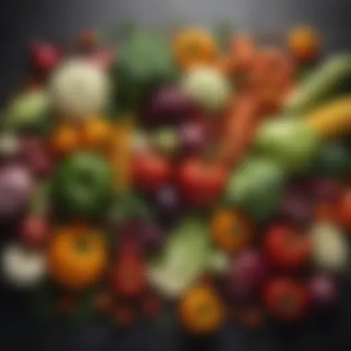 A vibrant assortment of fresh vegetables showcasing their colors and textures.