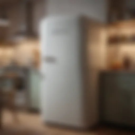 Classic vintage refrigerator showcasing retro design.