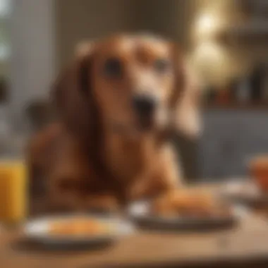 Dachshund enjoying its homemade meal