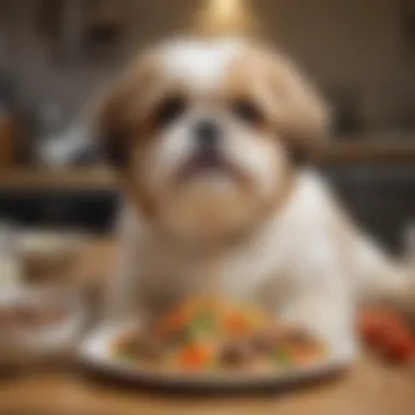 A Shih Tzu enjoying homemade food