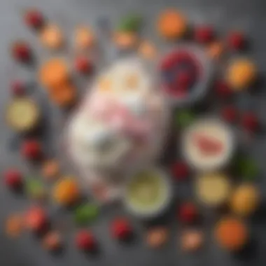 Fresh Ingredients for Frozen Yogurt Ingredients for homemade frozen yogurt including fruits and toppings