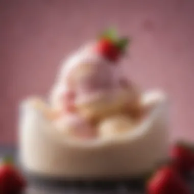 Creamy Mixture in Ice Cream Maker Creamy mixture in an ice cream maker