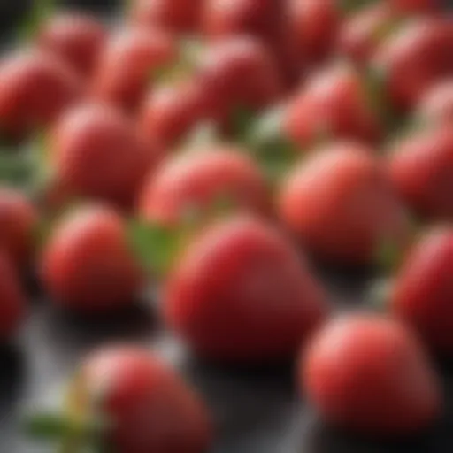 Fresh strawberries ready for ice cream
