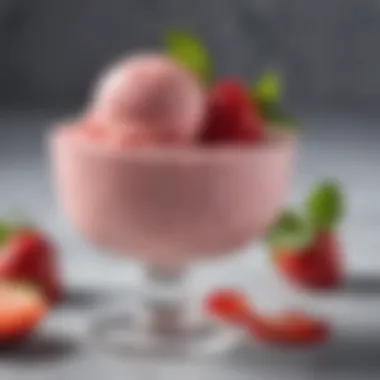Garnished Strawberry Ice Cream Delight Chilled strawberry ice cream garnished with mint