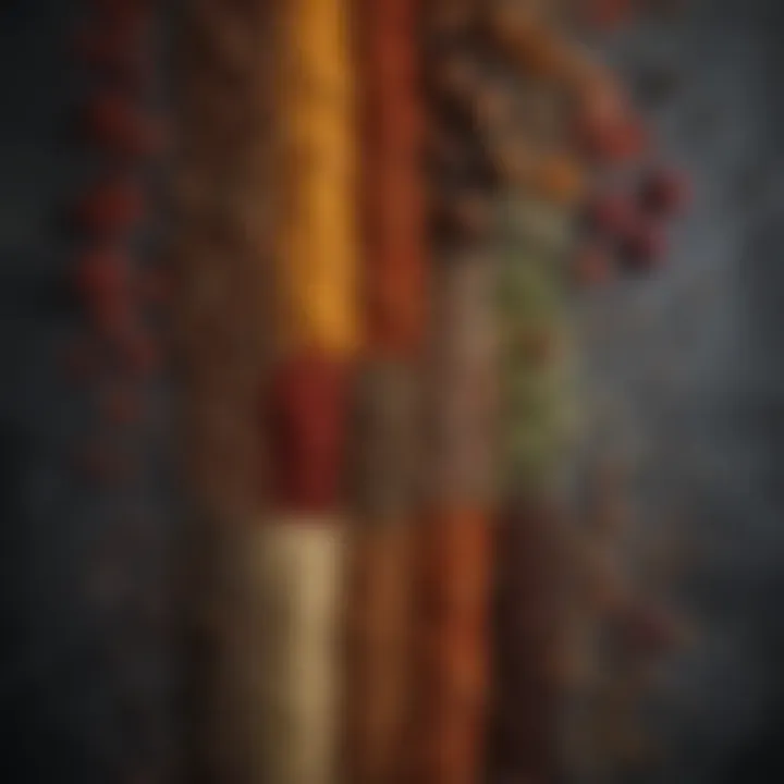 A selection of spices and seasonings for flavoring jerky