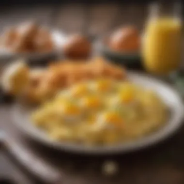 Scrambled Eggs with Cheese Scrambled eggs infused with creamy cheese
