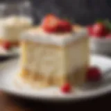 Delicious tres leches cake on a decorative plate