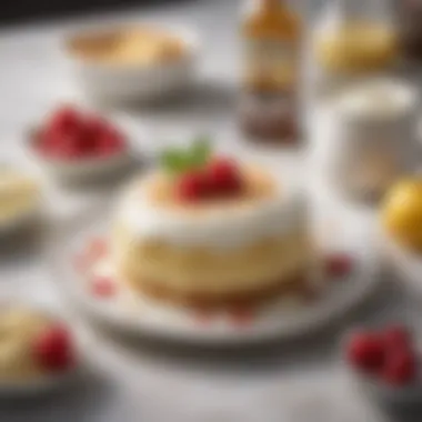 Ingredients for tres leches cake displayed on a countertop