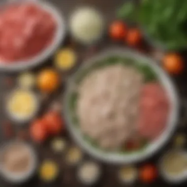 Ingredients laid out for a tuna salad