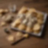 Assorted oyster cracker packets displayed on a wooden table.
