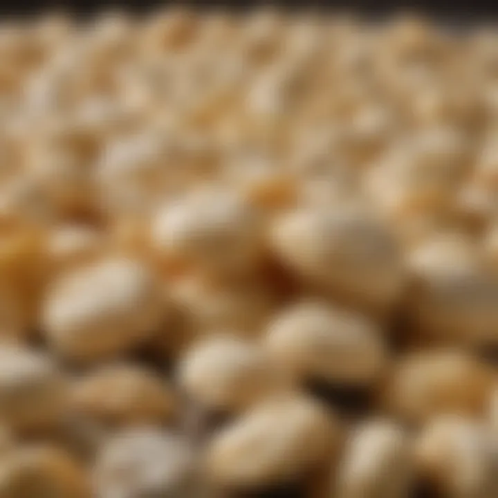 A close-up view of oyster crackers spilling out of a packet.