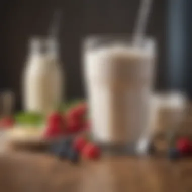 A selection of ingredients for yogurt shakes and smoothies