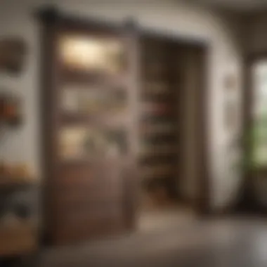 Stylish Sliding Barn Door Pantry Sliding barn door style pantry entrance