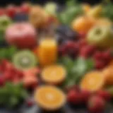 Vibrant assortment of fresh fruits and vegetables for juice cleansing