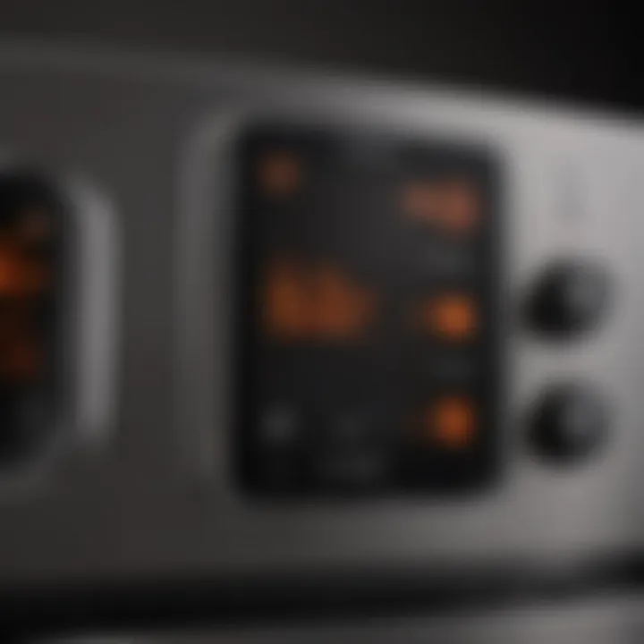 Close-up of the control panel of the Kalorik Maxx Air Fryer Oven