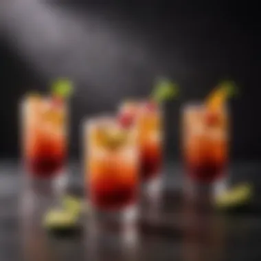 Refreshing Cocktails Enhanced with Keto Syrup Colorful cocktails garnished with keto syrup