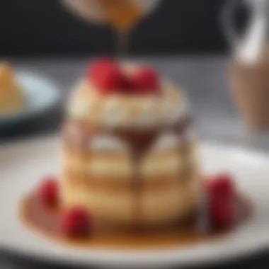 A beautifully arranged dessert topped with keto simple syrup