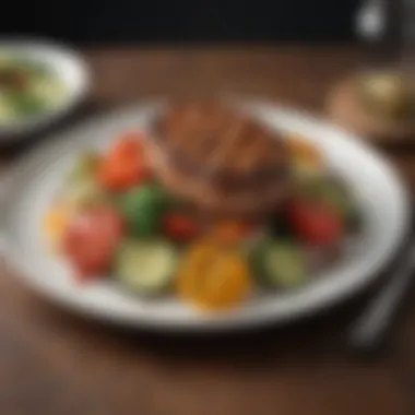 Grilled Keto Delight A beautifully plated main course featuring succulent grilled meats and fresh keto vegetables