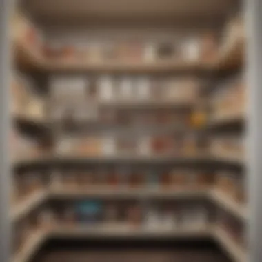 Keto Pantry Organization Well-organized pantry essentials for a keto diet, featuring labels and ingredient options