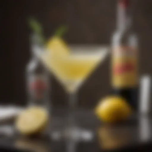 A refreshing Kettle One Lemon Drop Martini garnished with a lemon twist