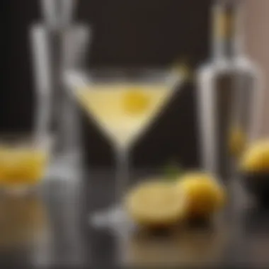 Elegant glassware set for enjoying Kettle One Lemon Drop Martini
