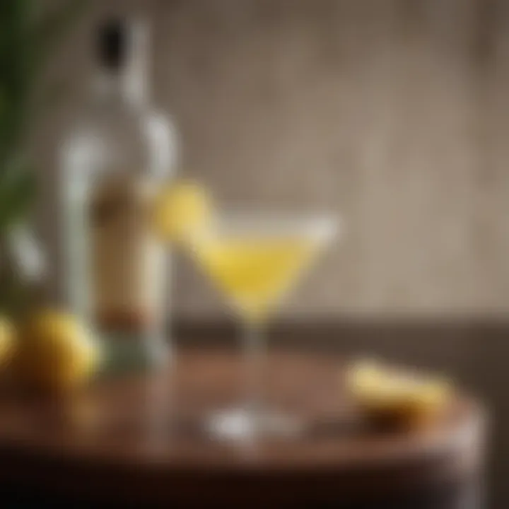 An alluring setting showcasing Kettle One Lemon Drop Martini with complementary snacks
