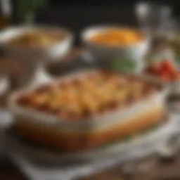 Elegant casserole presentation at a refined gathering