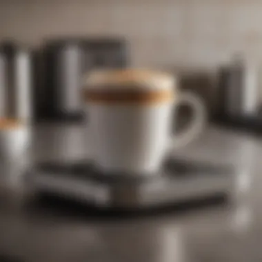 Sleek Design of a Large Coffee Cup Warmer Elegant large coffee cup warmer in a modern kitchen setting