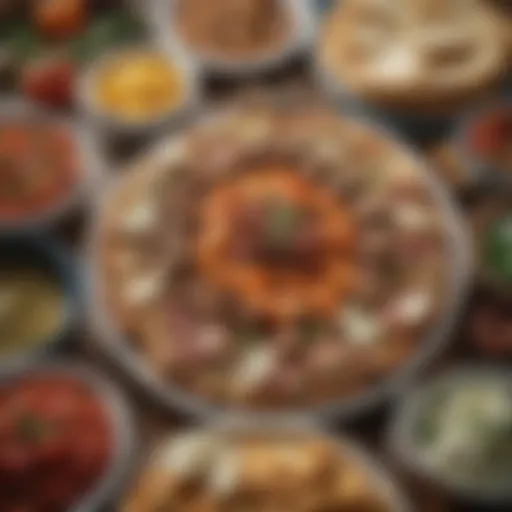 Vibrant spread of Mediterranean dishes showcasing rich flavors and textures