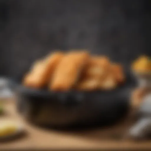 Air fryer with fish fillets inside