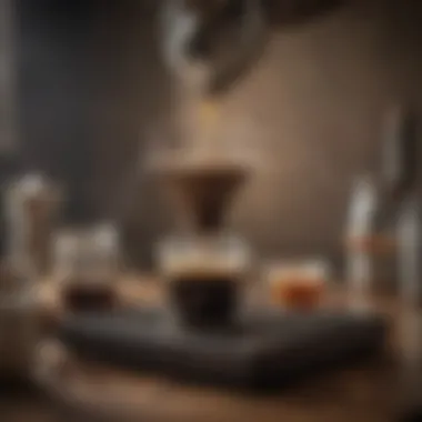 Diverse Brewing Techniques A carefully arranged coffee brewing setup with various methods