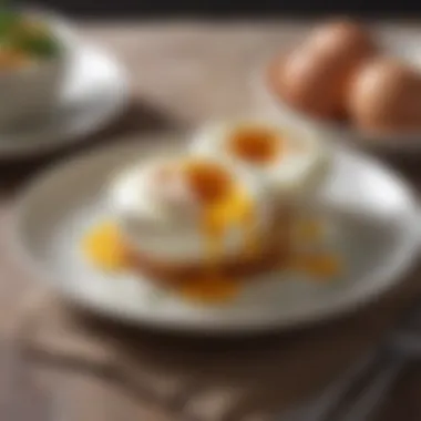 Poached Eggs Perfection A microwave with a bowl of poached eggs ready for seasoning