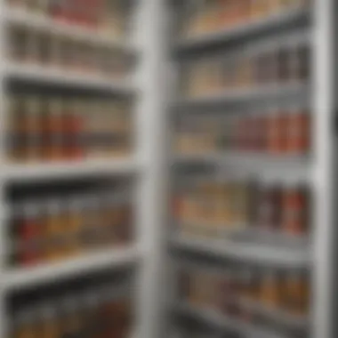 Magnetic spice containers attached to a refrigerator