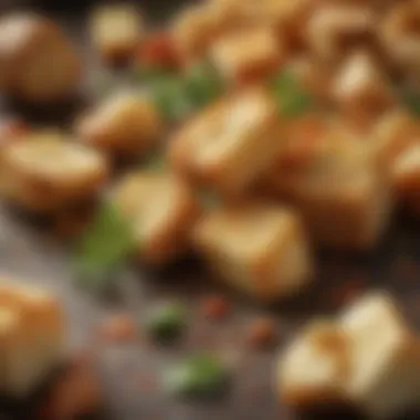 A vibrant array of spices and herbs for crouton flavor enhancement
